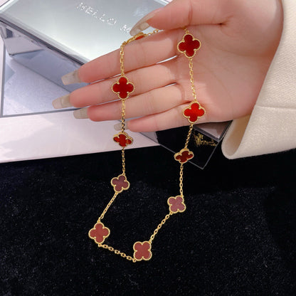 [Clover Jewellry]CLOVER 10 MOTIFS CARNELIAN NECKLACE