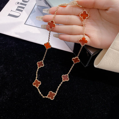 [Clover Jewellry]CLOVER 10 MOTIFS CARNELIAN NECKLACE