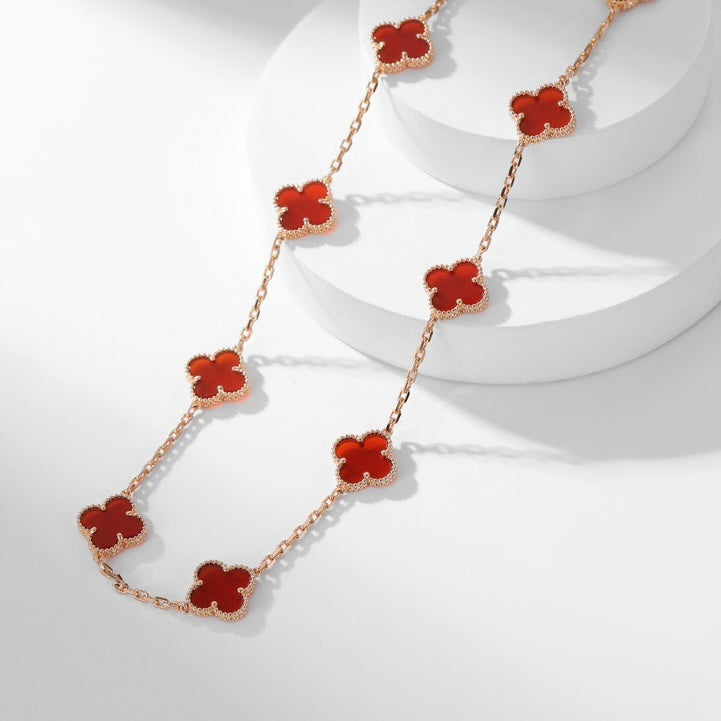 [Clover Jewellry]CLOVER 10 MOTIFS CARNELIAN NECKLACE