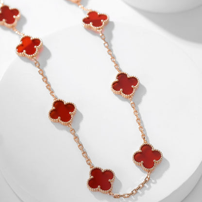 [Clover Jewellry]CLOVER 10 MOTIFS CARNELIAN NECKLACE