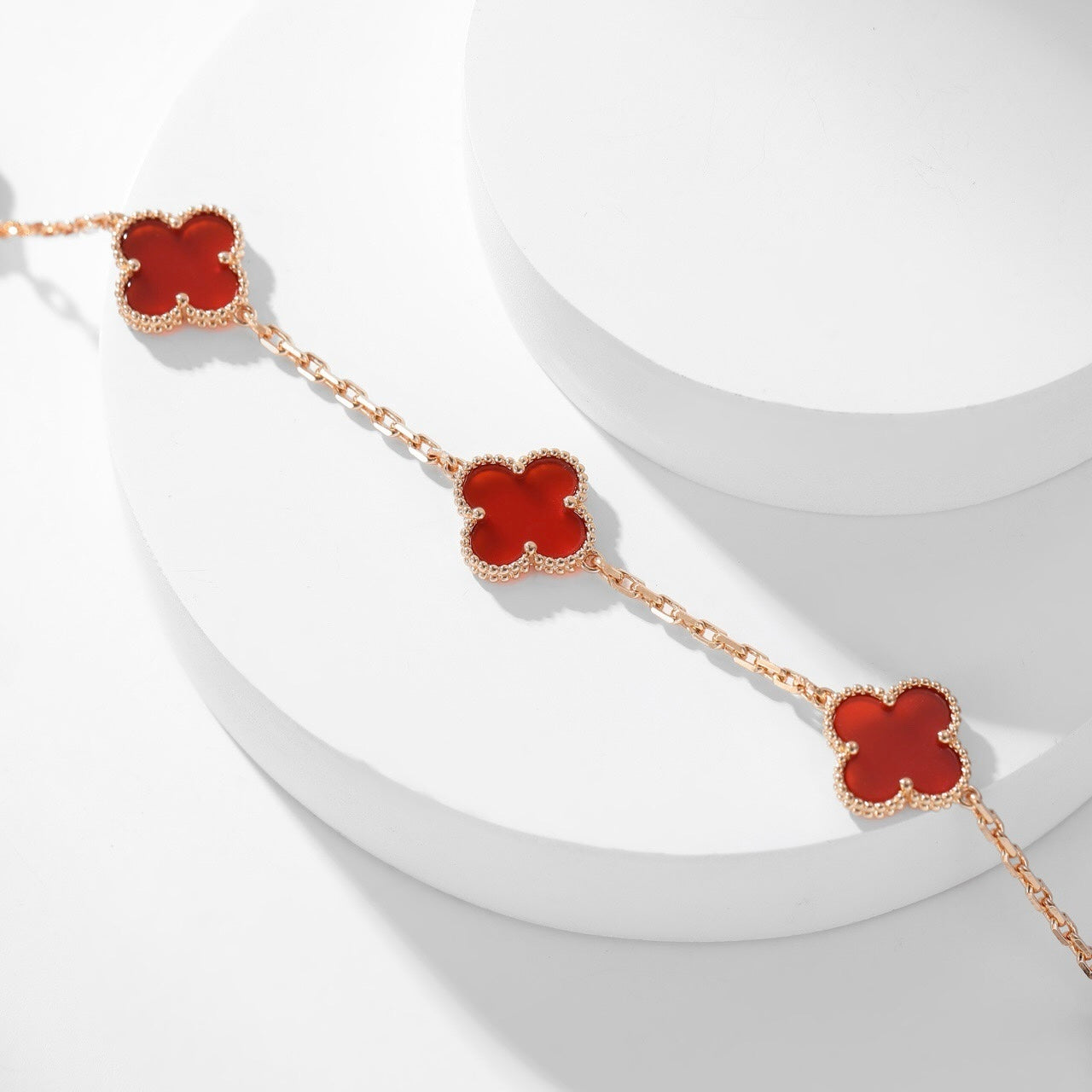 [Clover Jewellry]CLOVER 10 MOTIFS CARNELIAN NECKLACE