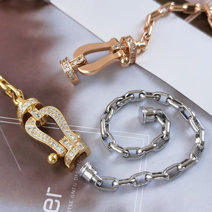 [Clover Jewels]FORCE LARGE HORSESHOE CLASP  METAL BRACELET