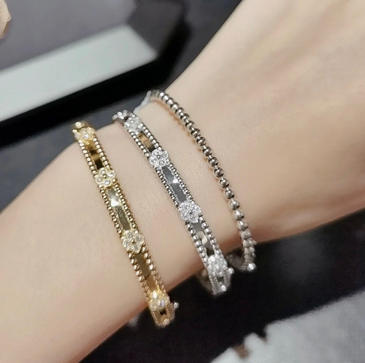 [Clover Jewels]CLOVER BRACELET 4MM DIAMONDS