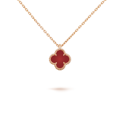 [Clover Jewels]CLOVER MINI 9.5MM WHITE CARNELIANS NECKLACE