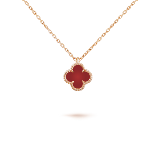 [Clover Jewels]CLOVER MINI 9.5MM WHITE CARNELIANS NECKLACE