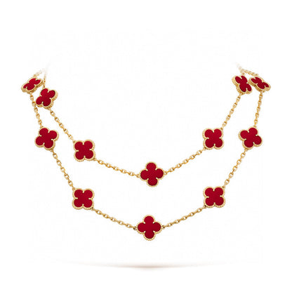 [Clover Jewels]CLOVER 20 MOTIFS CARNELIAN NECKLACE