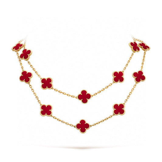 [Clover Jewels]CLOVER 20 MOTIFS CARNELIAN NECKLACE