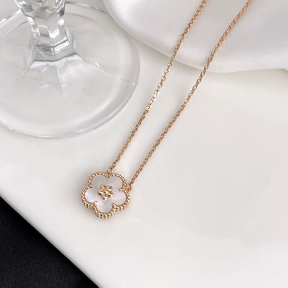 [Clover Jewels]LUCKY  WHITE MOP  PLUM BLOSSOM NECKLACE