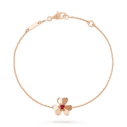 [Clover Jewels]FRIVOLE GOLD FLOWER PINK MALACHITE BRACELET