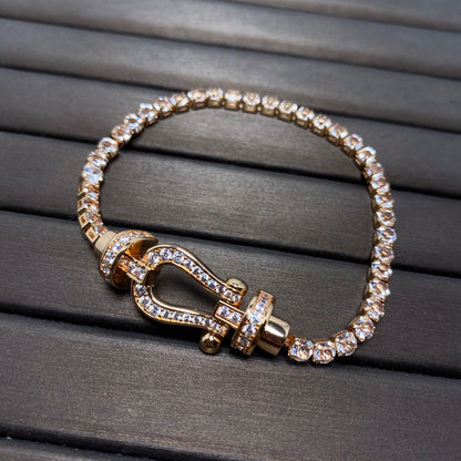 [Clover Jewels]FORCE  LARGE HORSESHOE FULL DIAMOND TENNIS BRACELET