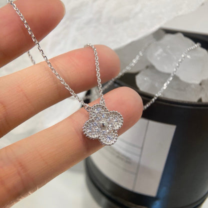 [Clover Jewels]CLOVER 15MM DIAMOND SINGLE FLOWER NECKLACE