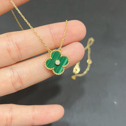 [Clover Jewels]CLOVER 15MM DIAMOND TURQUOISE NECKLACE