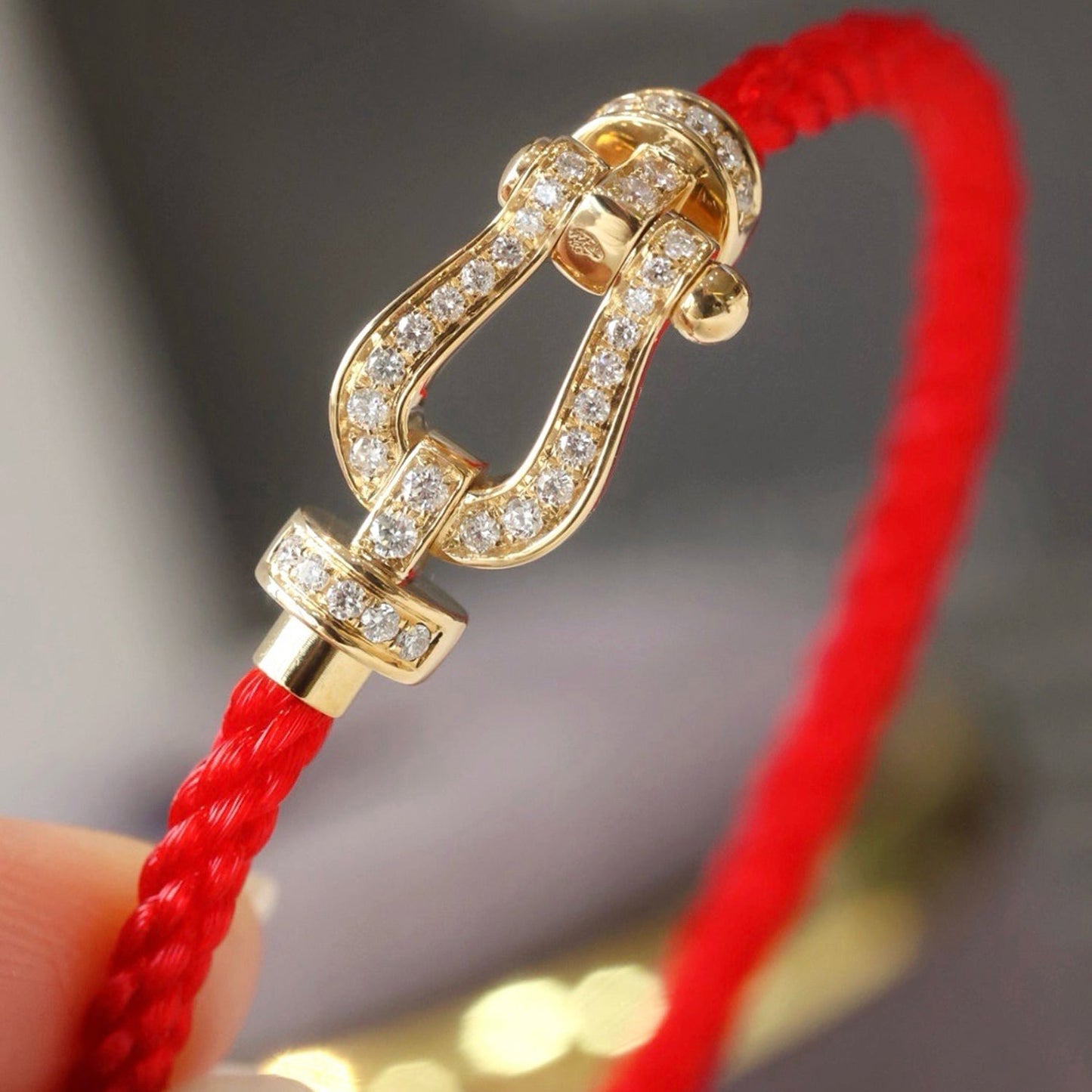 [Clover Jewels]FORCE LARGE HORSESHOE FULL DIAMOND BRACELET GOLD