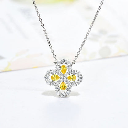 [Clover Jewels]LOOP NECKLACE FULL MOTIF DIAMOND 16MM MULTIPLE COLORS