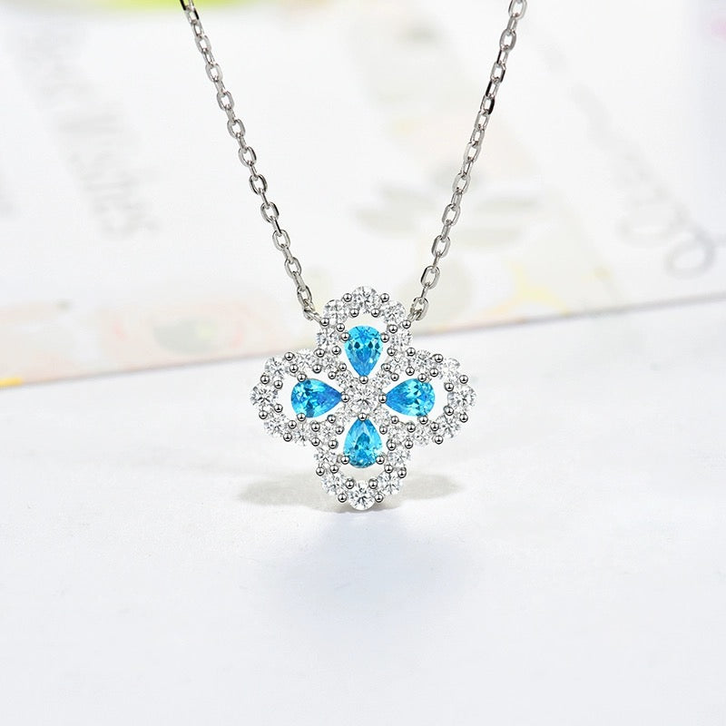 [Clover Jewels]LOOP NECKLACE FULL MOTIF DIAMOND 16MM MULTIPLE COLORS