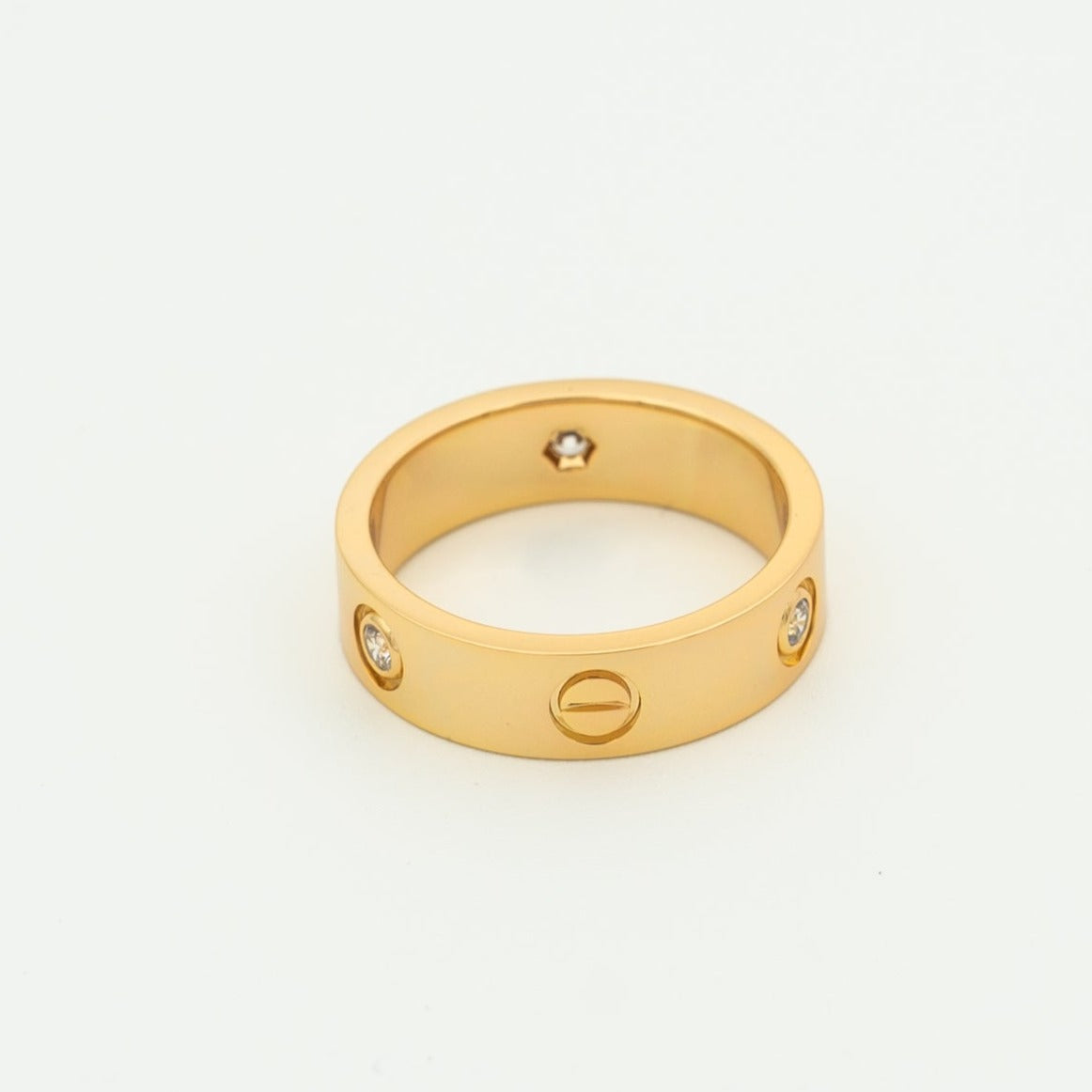 [Clover Jewels]LOVE RING 5.5MM 3 DIAMONDS PINK GOLD