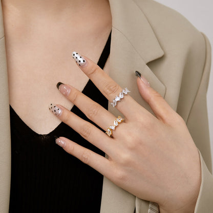 [Clover Jewels]Delicate Multi Cut Ring