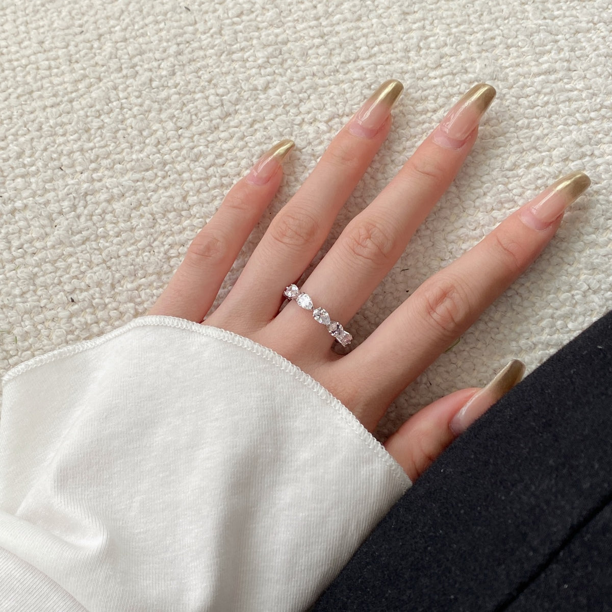 [Clover Jewels]Exquisite Pear Cut Tennis Ring