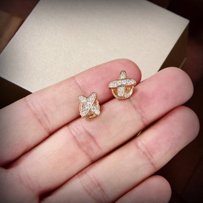 [Clover Jewels]JEUX DE GOLD DIAMOND EARRINGS