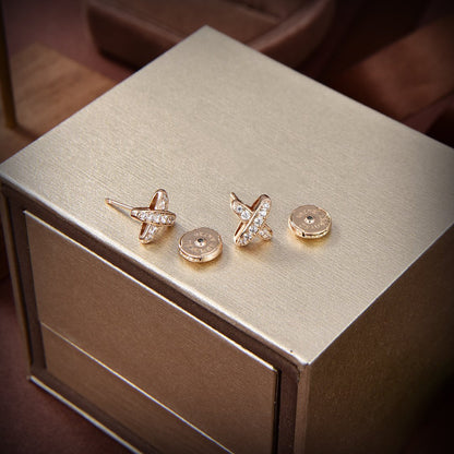 [Clover Jewels]JEUX DE GOLD DIAMOND EARRINGS