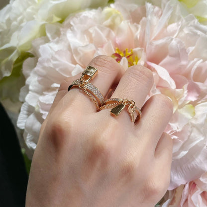 [Clover Jewels]HM KELLY CLOCHETTE DOUBLE RING IN  WITH DIAMONDS