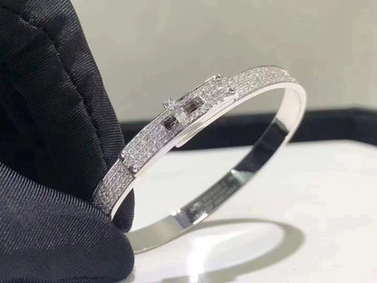 [Clover Jewels]HM KELLY BRACELET IN SILVER AND FULL PAVE DIAMOND