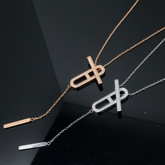 [Clover Jewels]HM NECKLACE PLATINUM ROSE GOLD DIAMOND