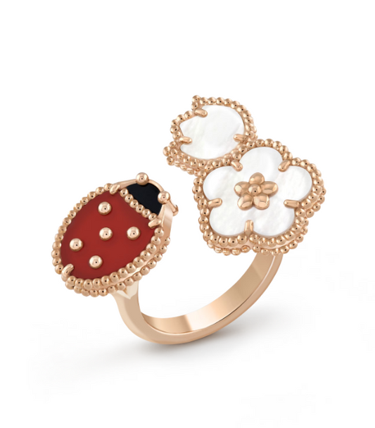 [Clover Jewels]LUCKY 3 MOTIF ROSE GOLD RING