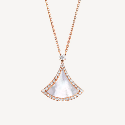 [Clover Jewels]DREAM MOP DIAMOND PAVED PINK GOLD NECKLACE