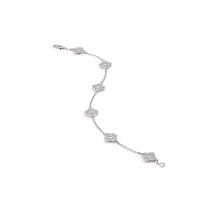 [Clover Jewels]CLOVER 6 MOTIF SILVER DIAMOND BRACELET