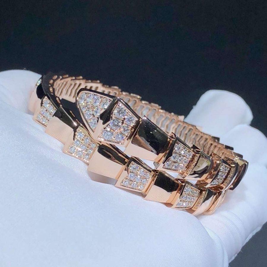 [Clover Jewels]SERPENTI WIDE BRACELET PINK GOLD DIAMOND