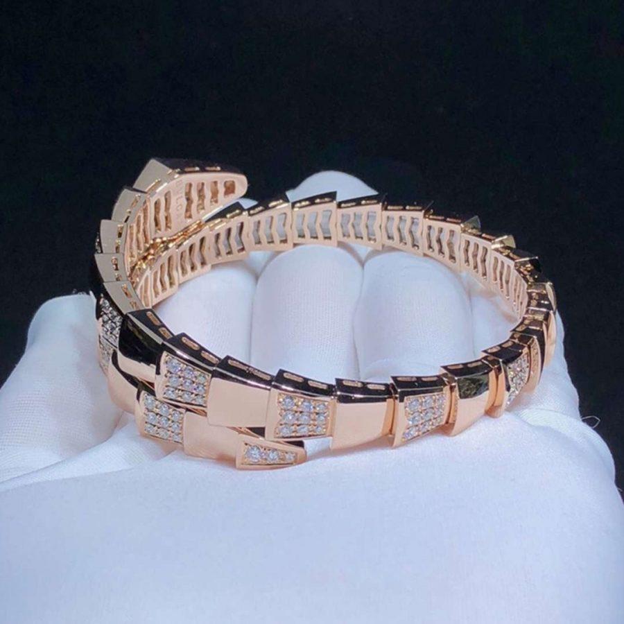 [Clover Jewels]SERPENTI WIDE BRACELET PINK GOLD DIAMOND