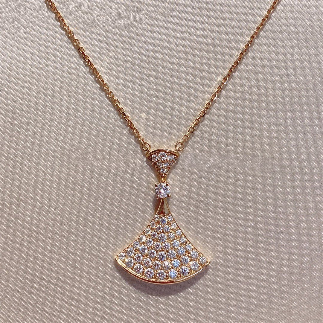 [Clover Jewels]DREAM NECKLACE PINK GOLD FULL DIAMOND