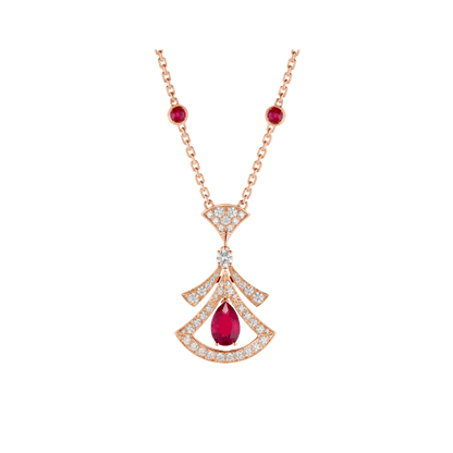 [Clover Jewels]DREAM NECKLACE CARNELIAN DIAMOND PINK GOLD