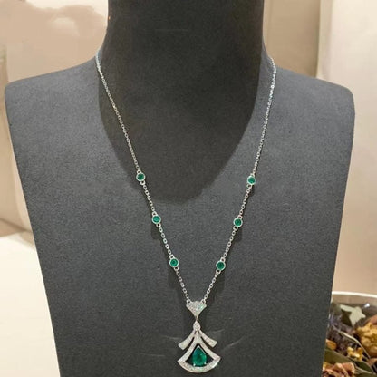 [Clover Jewels]DREAM NECKLACE MALACHITE DIAMOND SILVER