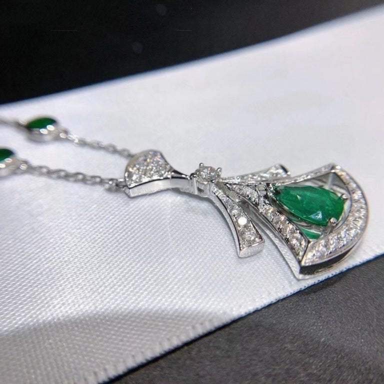 [Clover Jewels]DREAM NECKLACE MALACHITE DIAMOND SILVER