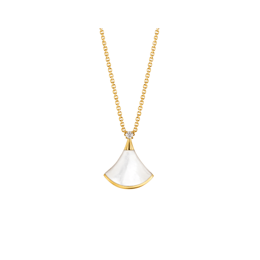 [Clover Jewels]DREAM NECKLACE WHITE MOP GOLD 1 DIAMOND