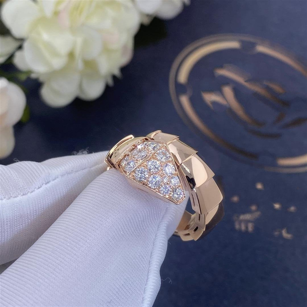 [Clover Jewels]SERPENTI RING PINK GOLD DIAMOND