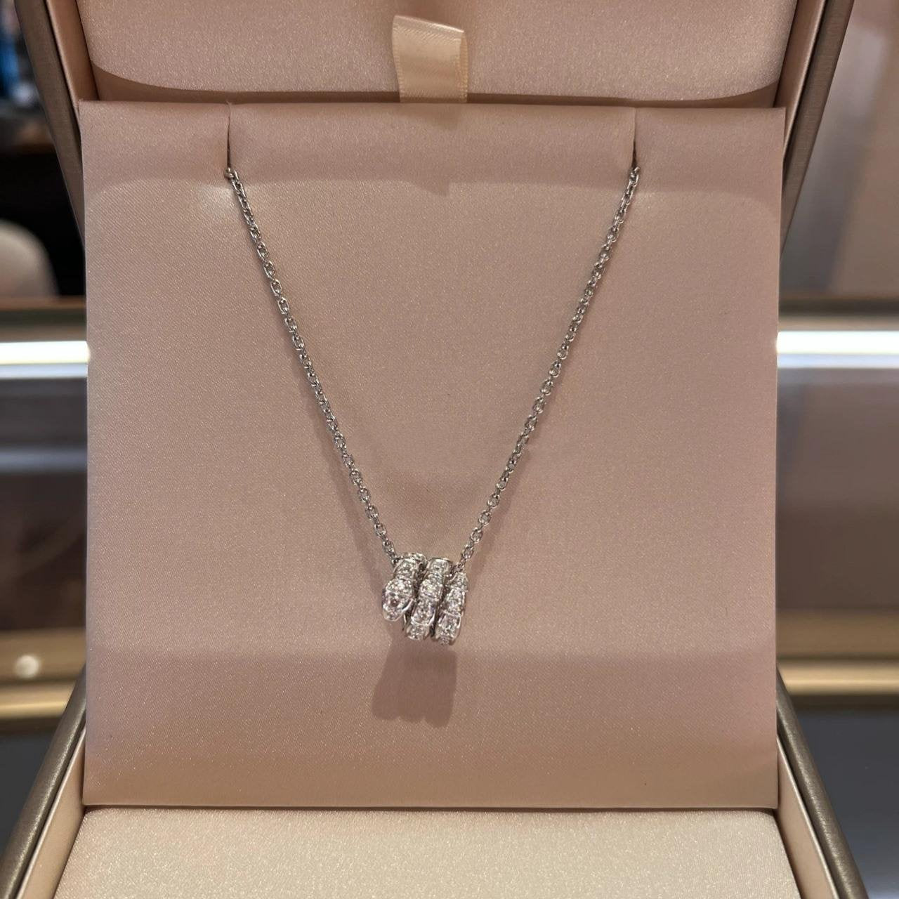 [Clover Jewels]SERPENTI  NECKLACE DOUBLE RING DIAMOND