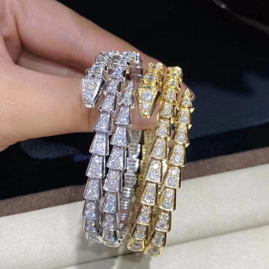 [Clover Jewels]SERPENTI BRACELET GOLD DIAMOND DOUBLE ROW