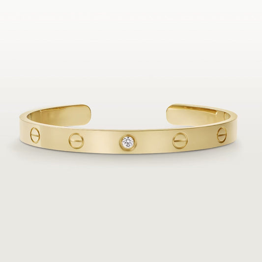 [Clover Jewels]LOVE BRACELET 6.1MM 1 DIAMOND OPEN CUFF