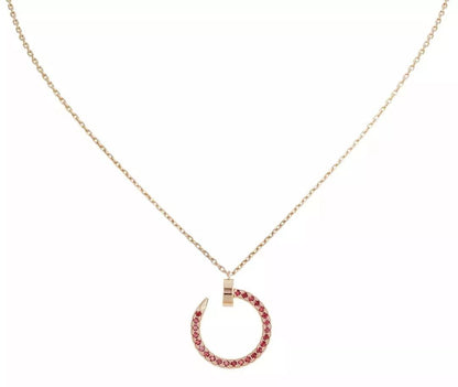 [Clover Jewels]JUSTE NECKLACE GOLD RED DIAMONDS