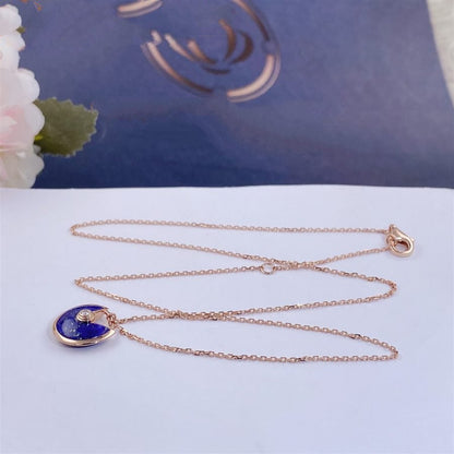 [Clover Jewels]AMULETTE ROSE GOLD AGATE NECKLACE