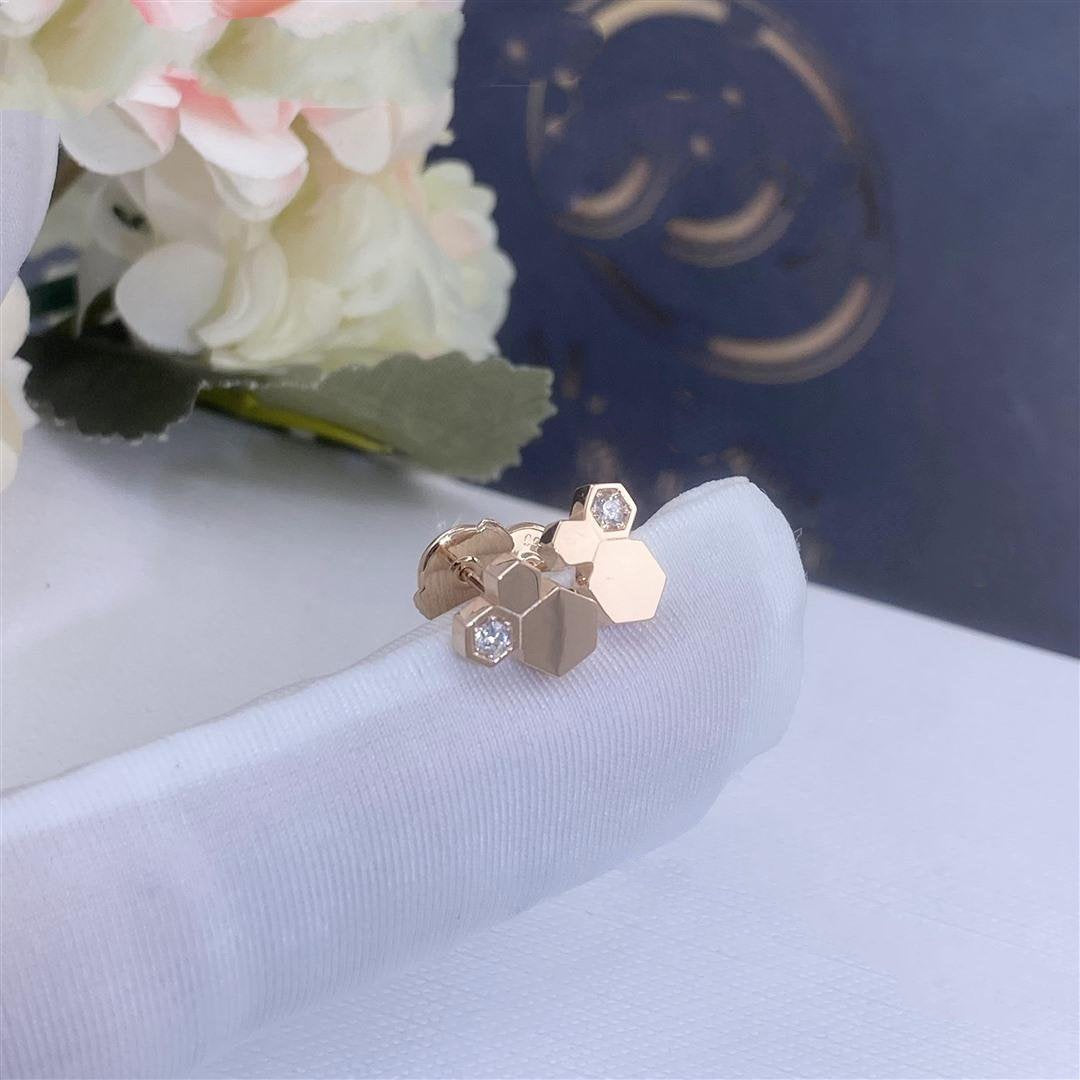 [Clover Jewels]BEE LOVE PINK GOLD DIAMOND EARRINGS