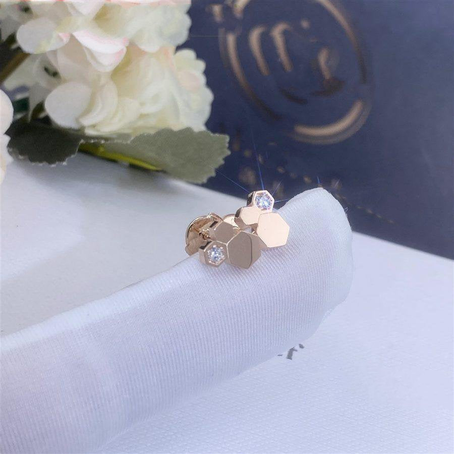 [Clover Jewels]BEE LOVE PINK GOLD DIAMOND EARRINGS