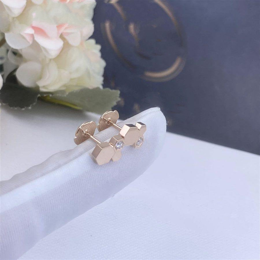 [Clover Jewels]BEE LOVE PINK GOLD DIAMOND EARRINGS