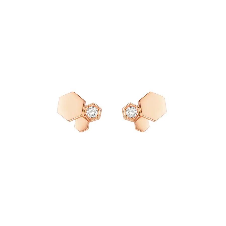 [Clover Jewels]BEE LOVE PINK GOLD DIAMOND EARRINGS