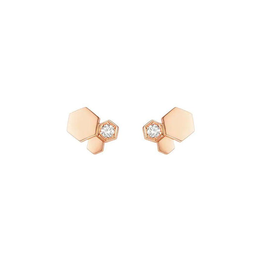 [Clover Jewels]BEE LOVE PINK GOLD DIAMOND EARRINGS