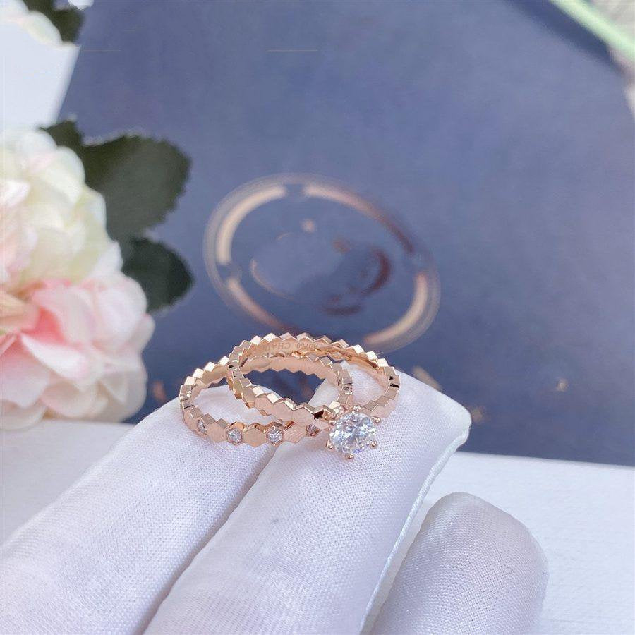 [Clover Jewels]BEE LOVE RING PINK GOLD 1 DIAMOND