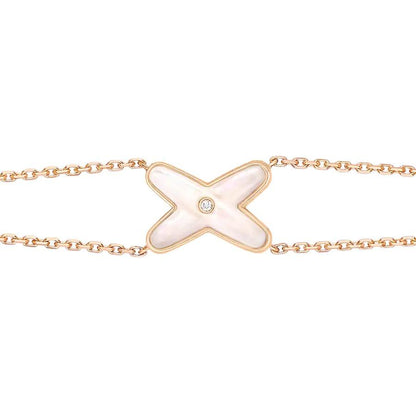 [Clover Jewels]JEUX BRACELET WHITE MOP PINK GOLD 1 DIAMOND